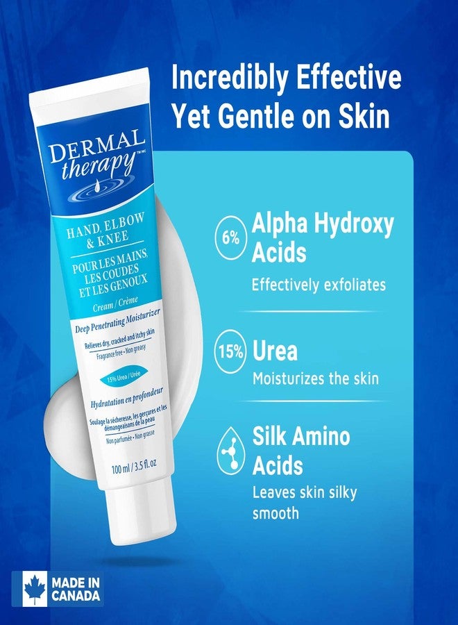 dermal therapy كريم ديرمال ثيرابي لليد والمرفق والركبة مع 15% يوريا و6% AHA - يرطب بعمق ويقشر البشرة الجافة والمتشققة على اليدين والمرفقين والركبتين - خالي من العطور، غير دهني - 3.5 أونصة سائلة / 100 مل - Image 3
