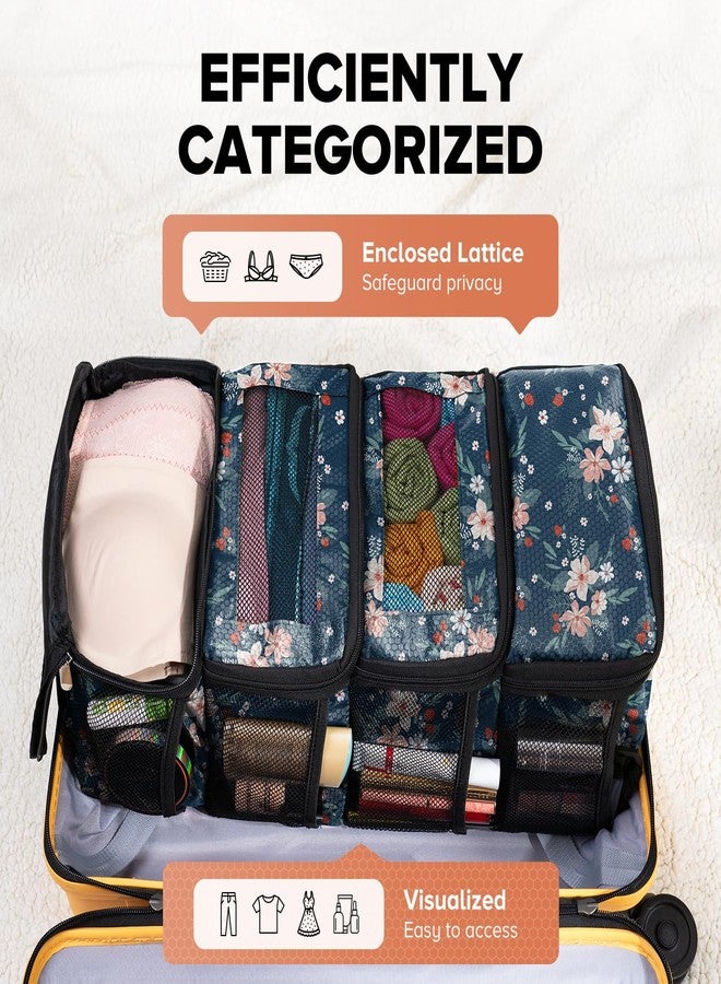 Vokelater Suitcase Organizer, Travel Luggage Organizer Hanging Shelves Packing Cube Closet/Collapsible Portable Travel Organizer for Carry-on, Berry-S-4 Tier, Small - Image 3