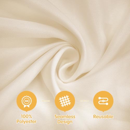 BRILLMAX 6 Pack Beige Tablecloths for 6 Foot Rectangle Tables 60 x 102 Inch - 6ft Rectangular Bulk Linen Polyester Fabric Washable Cloth Cover for Wedding Reception Banquet Birthday Party - Image 2