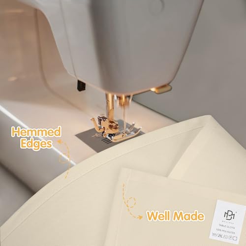 BRILLMAX 6 Pack Beige Tablecloths for 6 Foot Rectangle Tables 60 x 102 Inch - 6ft Rectangular Bulk Linen Polyester Fabric Washable Cloth Cover for Wedding Reception Banquet Birthday Party - Image 4