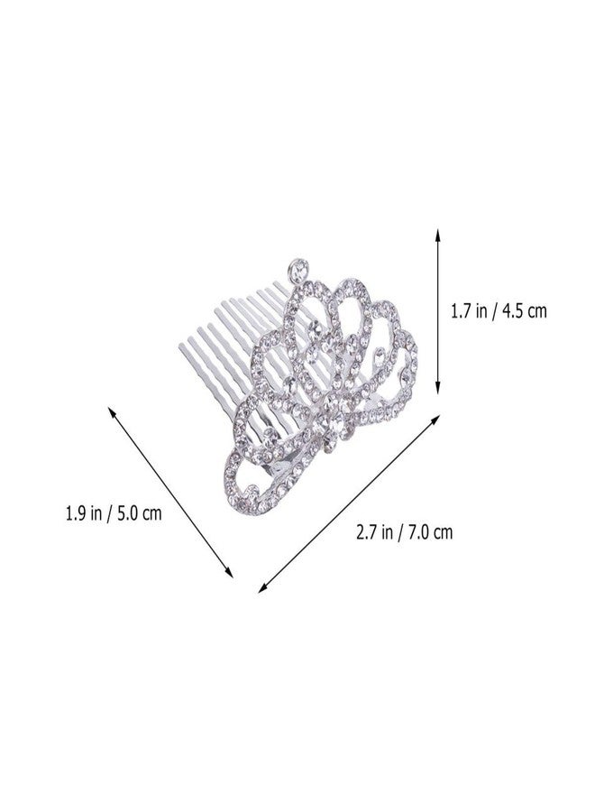 Minkissy Mini Princess Crown Comb 6 Pcs Kids Crown Comb Small Rhinestone Tiara Bulk Party Headdress for Girls Women Birthady Christmas Party - Image 4