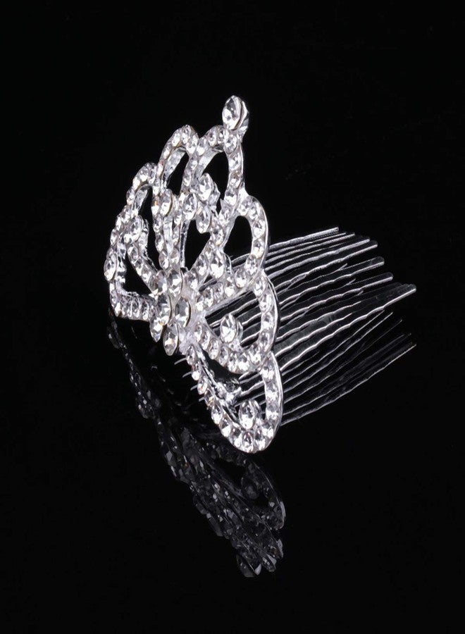 Minkissy Mini Princess Crown Comb 6 Pcs Kids Crown Comb Small Rhinestone Tiara Bulk Party Headdress for Girls Women Birthady Christmas Party - Image 5