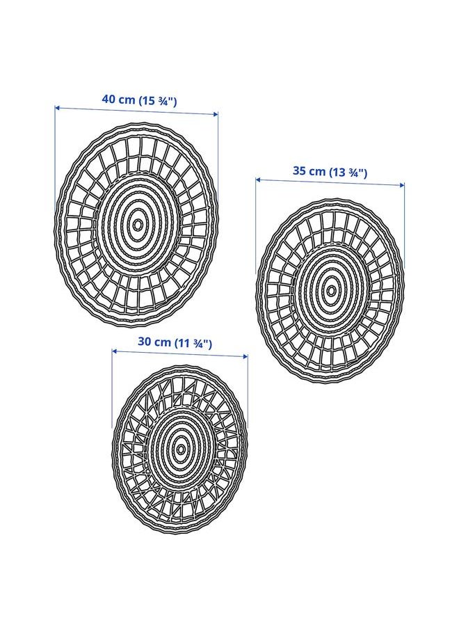 erorex - Wall Decoration, Set Of 3, Sedge Handmade - Image 1