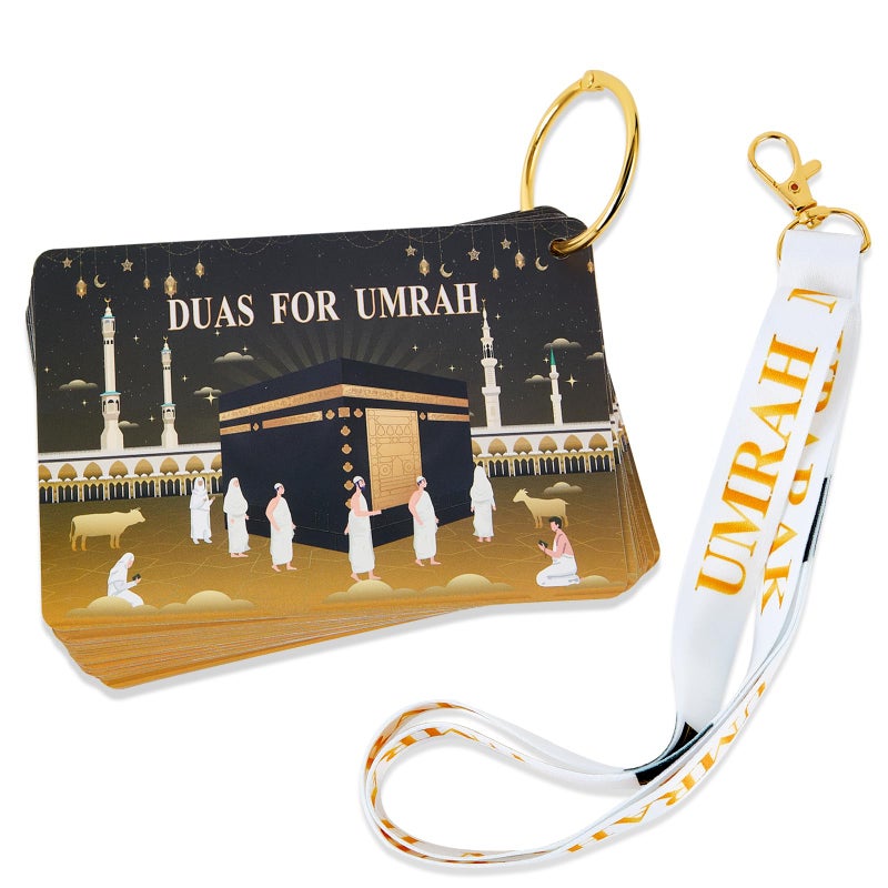 YLQQYL Umrah Dua Cards Step by Step Guide Duas Umrah Essentials Prayer Cards for lslamic Women Men - Image 2