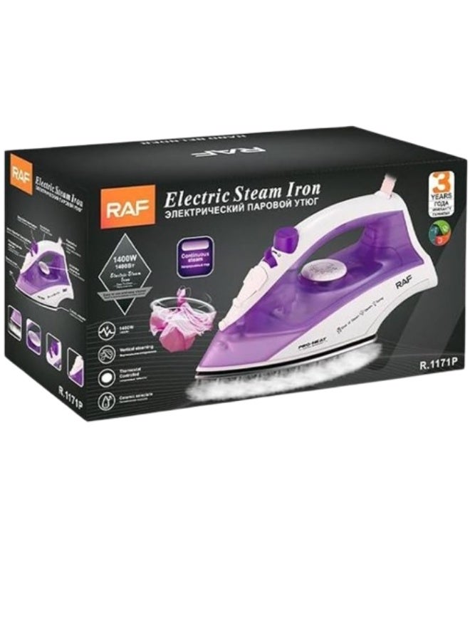 آر إيه أف مكواة بخار كهربائية RAF، 1400 واط، R.1171P - بنفسجي - Image 2