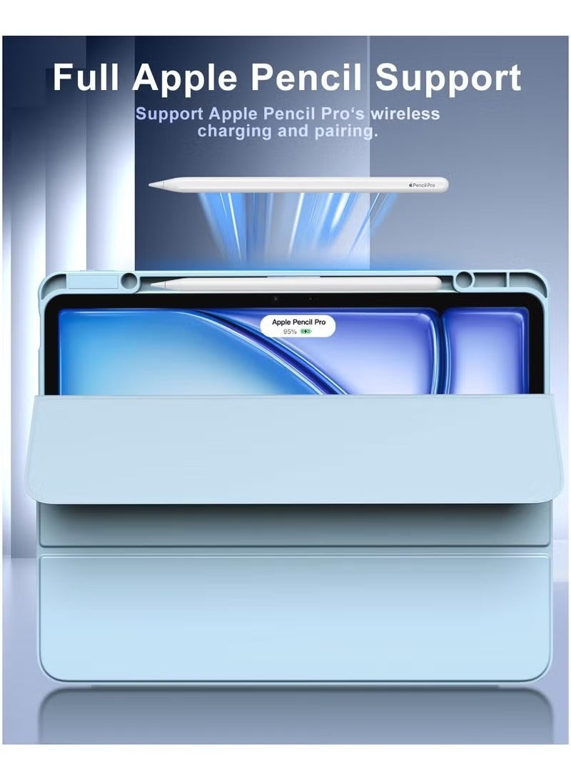 MIGOFAST iPad Air 13 inch M3 M2 2025 2024 with Pencil Holder Slim Stand Protective Cover with Clear Transparent Back Shell for iPad Air 13 inch Auto Wake Sleep - Image 5