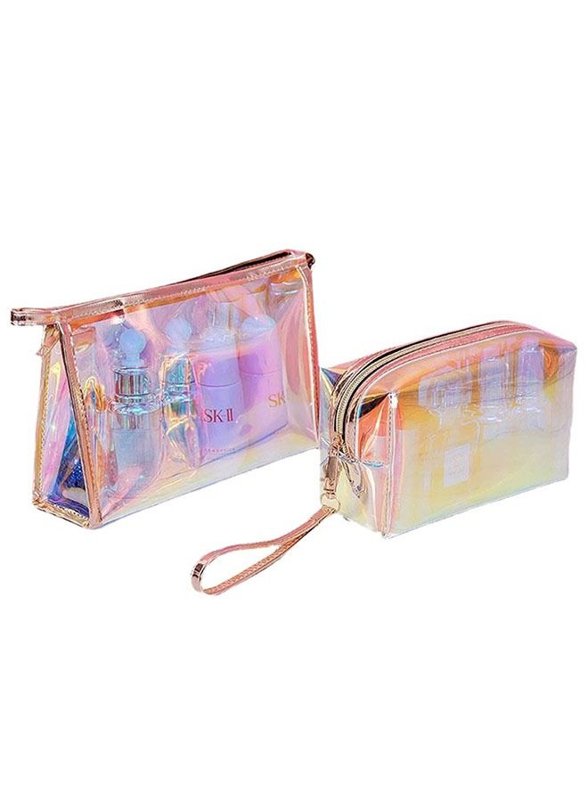 ZCM-HAPPY 2pcs Portable Laser Symphony Cosmetic Bag Toiletry Storage Bag - Image 1