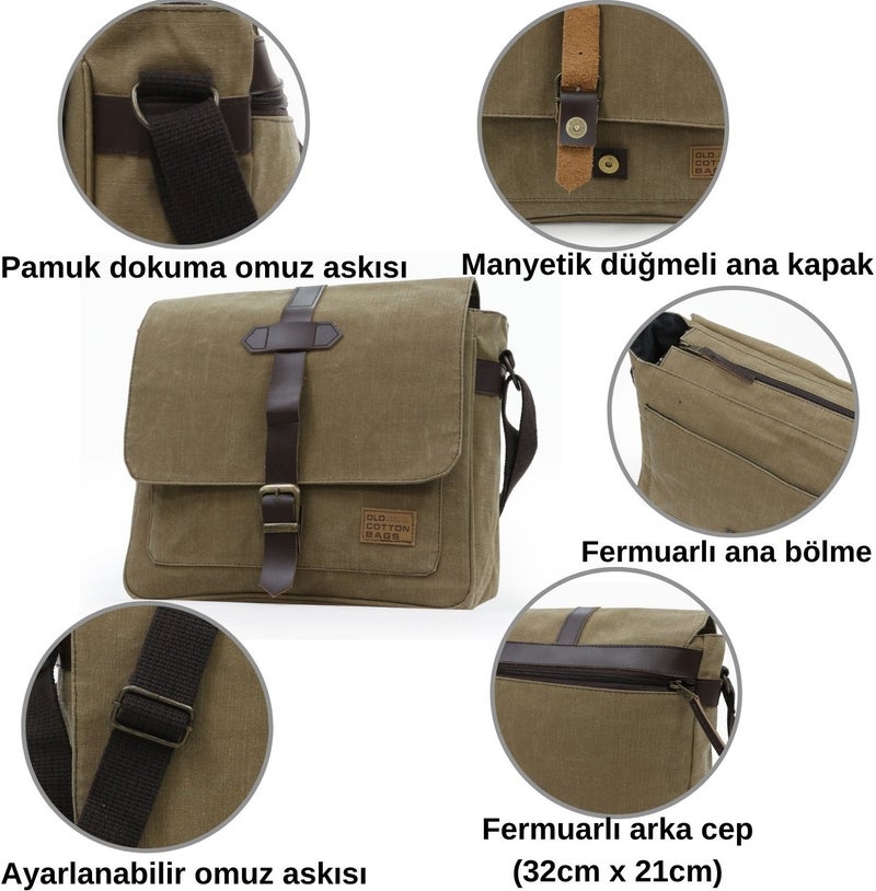 Old Cotton Cargo Waterproof Cotton Fabric Laptop Briefcase Travel Bag  - Image 2