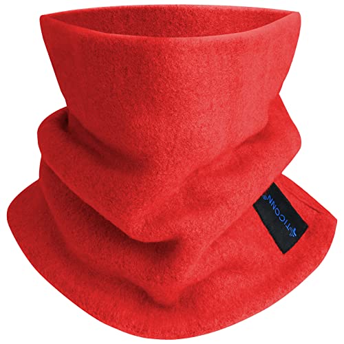 TICONN Neck Gaiter Face Cover Scarf, Neck Warmer Breathable Sun & Wind-proof for Skiing Fishing Hiking Cycling (Fleece, Candy Red) - Image 1