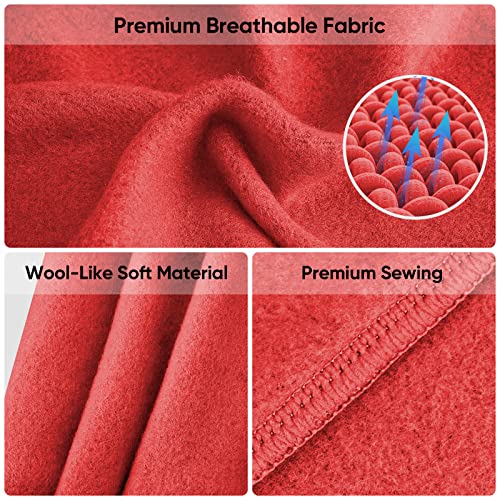 TICONN Neck Gaiter Face Cover Scarf, Neck Warmer Breathable Sun & Wind-proof for Skiing Fishing Hiking Cycling (Fleece, Candy Red) - Image 4