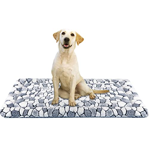VANKEAN Dog Crate Pad Bed Mat Reversible Warm Cool Soft Pet Sleeping Mat Dog Bed for Crate Suitable for Small to XXLarge Dogs and Cats Machine Washable Crate Beds Grey Stone Pattern - Image 1
