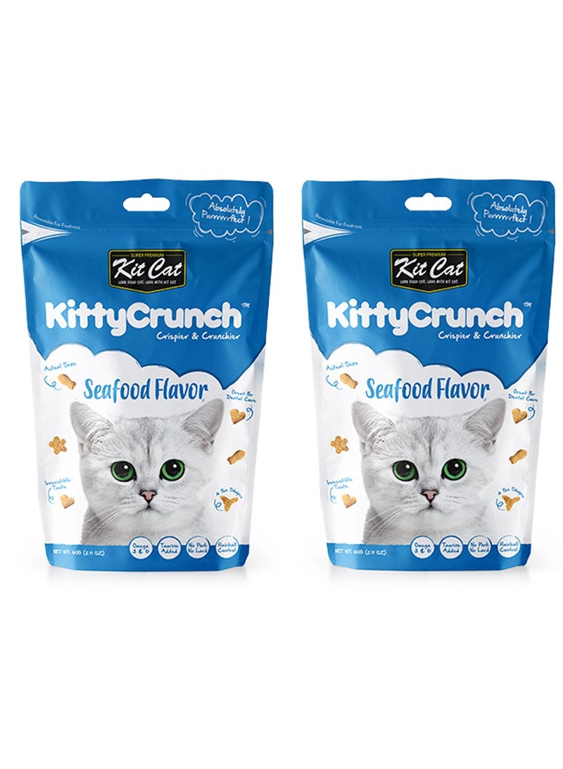 كيت كات قطعتان من كيتي كرانش بنكهة المأكولات البحرية 2 × 60 جم - Image 1