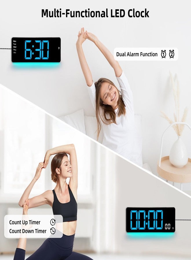 TIMESS 17.5” Digital Wall Clock, LED Display with Time, Date, Month, Temperature & Humidity, Remote Control DST, Alarm, Timer, 10-Level Brightness, Night Light for Home, Living Room, Bedroom & Office Décor - Image 3