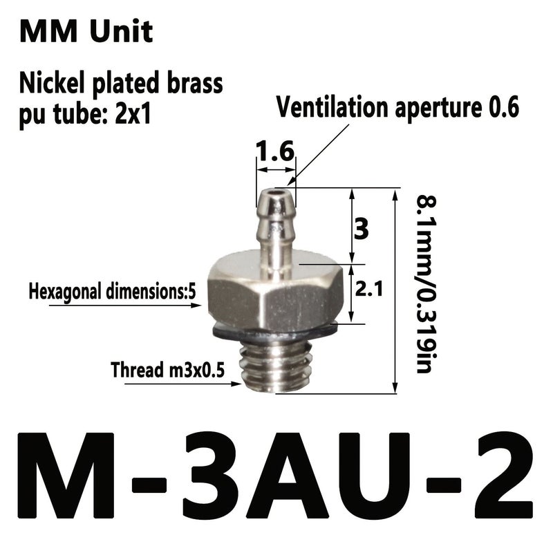 20 Pieces Brass Miniature Pagoda Straight Connectors PT1/8 M6 Thread - Image 3