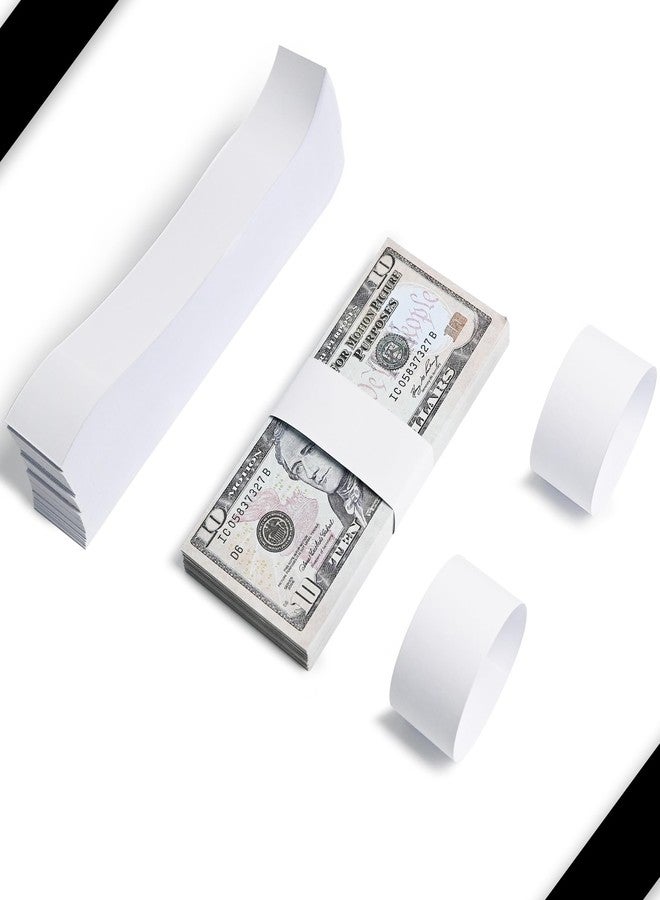 L LIKED Pack of 300 Currency Straps Money Bands, Self Sealing Money Bill Wrappers (Blank White - 300 PCS) - Image 2