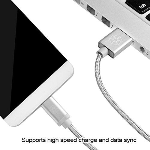 SilverStone كابل شحن SilverStone Technology CPU04 القابل للعكس USB-A إلى USB-C، 0.5 متر، مضفر من النايلون وهيكل من الألمنيوم، رمادي فحمي - Image 4