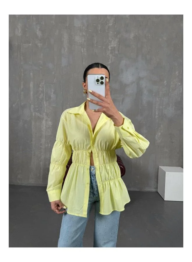 Gaus  Yellow Gipeli Waist Elastic Shirt Gaus00087. for Women | Best Price UAE