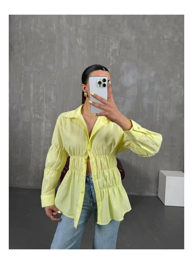Gaus Yellow Gipeli Waist Elastic Shirt Gaus00087.