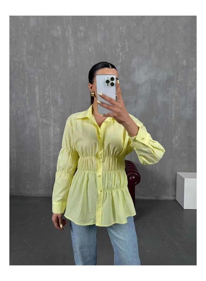 Gaus Yellow Gipeli Waist Elastic Shirt Gaus00087.