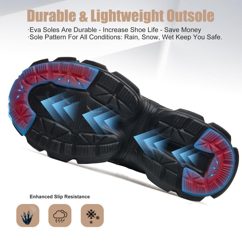 Hogent Steel Toe Shoes for Women Men Wide Non Slip Composite Work Sneakers Indestructible Comfortable Safety Tennis Shoes Lightweight Breathable Construction Sneakers Puncture Proof Ergonomic Design - Image 3