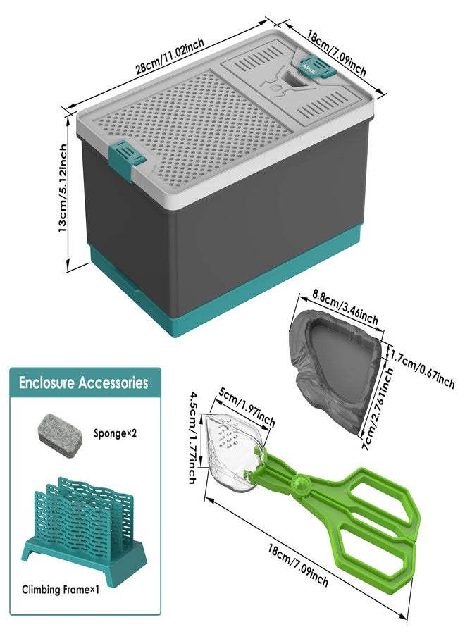 NOMOY Self-Cleaning Reptile Feeder Insect Habitat with Escape-Proof Lid, Removable Climbing Frame, Water Sponge & Bug Spoon - Cricket/Roach Enclosure, Easy-Clean, Ventilated for Lizards, Frogs & Pets - Image 3
