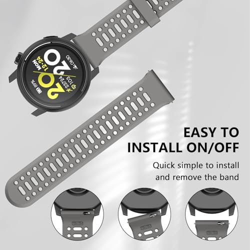 MYSNBKN Compatible with COROS Pace 3 Watch Band,22mm Quick Release Sports Silicone Watch Band Breathable Wristband Strap Women Men Strap for COROS APEX 2 Pro/APEX 46mm/APEX Pro - Image 3