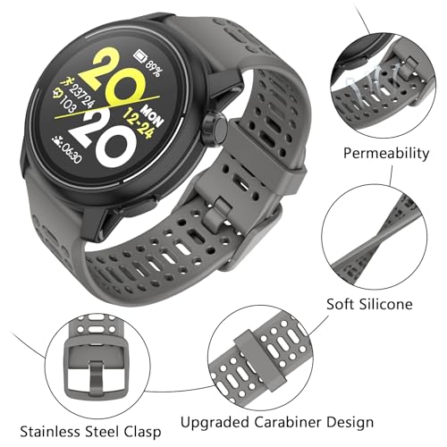 MYSNBKN Compatible with COROS Pace 3 Watch Band,22mm Quick Release Sports Silicone Watch Band Breathable Wristband Strap Women Men Strap for COROS APEX 2 Pro/APEX 46mm/APEX Pro - Image 2