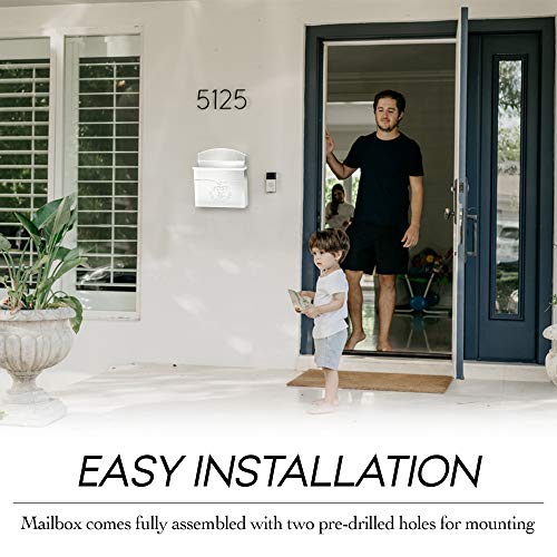 NACH Mailboxes for Outside Wall Mount, 11.5 x 5 x 13 inches, White Mailbox for Door, Waterproof Mailbox for Outside - The Chelsea Mailbox - Image 5