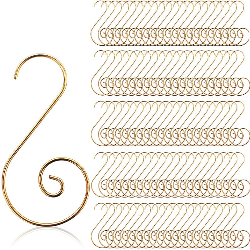 TAntrix Ornament Hooks Christmas Ornament Hangers Christmas Tree Hanger Baubles Ball Metal Hooks Xmas Decoration S Hooks 45mm 100 PCS