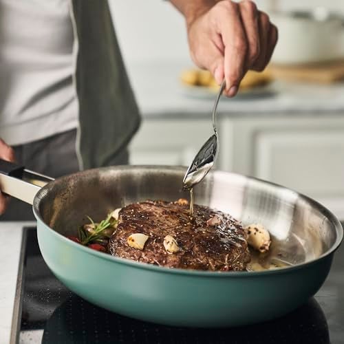 ZWILLING Pure 11inch Stainless Steel Fry Pan Green - Image 3