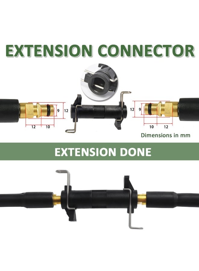 Black pressure washer hose, 6m long, with a connecting rod and 160 bar power, compatible with Karcher from K2 to K7, with a hose connection for additional length. - Image 3