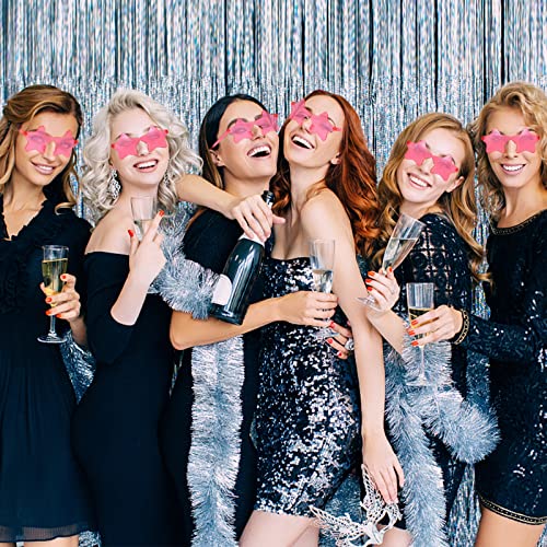 LIULIUBTY Star and Heart Shaped Sunglasses, Cool Sunglasses for Bachelorette Party - Colorful Party Favors (Hot Pink) - Image 5
