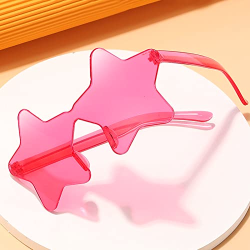 LIULIUBTY Star and Heart Shaped Sunglasses, Cool Sunglasses for Bachelorette Party - Colorful Party Favors (Hot Pink) - Image 4