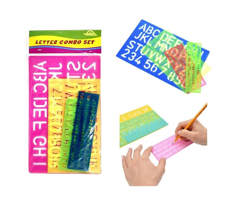 Arishto Alphabets, Lettering, Numbers Special Characters Stencil for Students (Set of 4, 7mm, 10mm, 20mm, 30mm-40mm) - Image 1