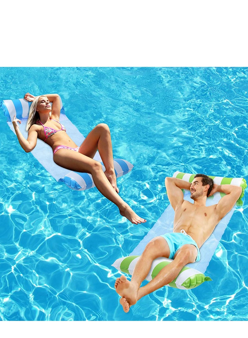 Inflatable Water Hammock Pool Lounger for Kids and Adults, Comfortable Floating Bed Lounge Chair for Swimming Pools and Lakes, 2-Pack - Image 3