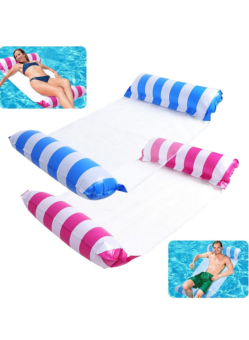 Inflatable Water Hammock Pool Lounger for Kids and Adults, Comfortable Floating Bed Lounge Chair for Swimming Pools and Lakes, 2-Pack - Image 1