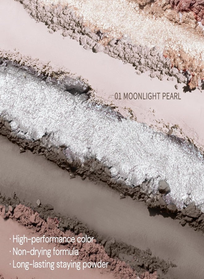 Flower Knows Shell's Jewel 6-Color Makeup Palette, Eyeshadow, Blush, Highlighting & Contour All-in-One Face Makeup Palette with 4 Matte + 2 Shimmer Pink & Blue Shades (01 Moonlight Pearl, 6.5g) - Image 3