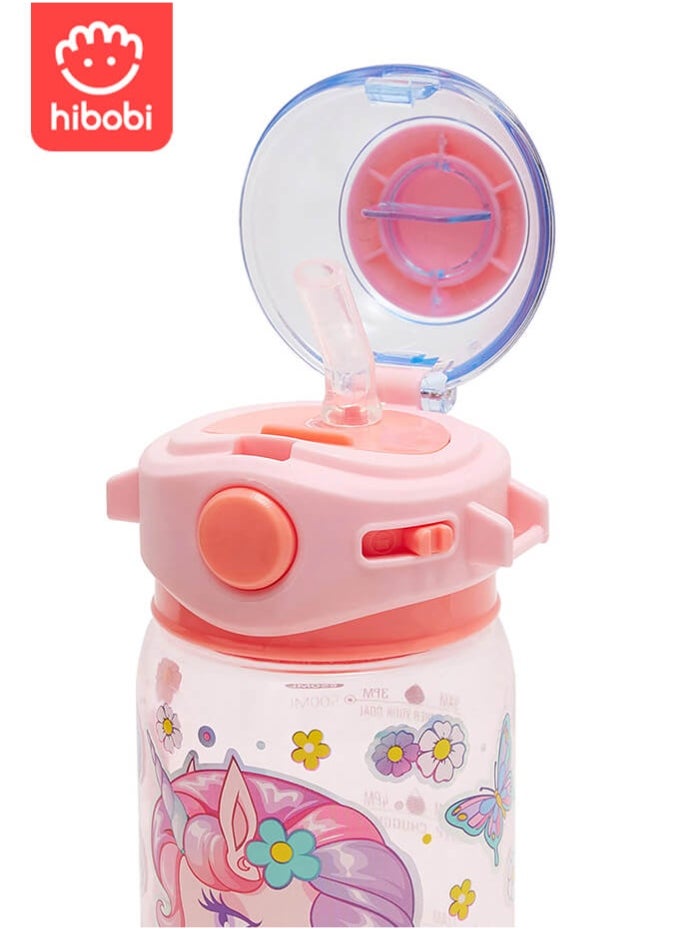 hibobi Unicorn Water Bottle,Kids Water Bottle with Straw/Lanyard for School Kids Girls Boys  - Image 4