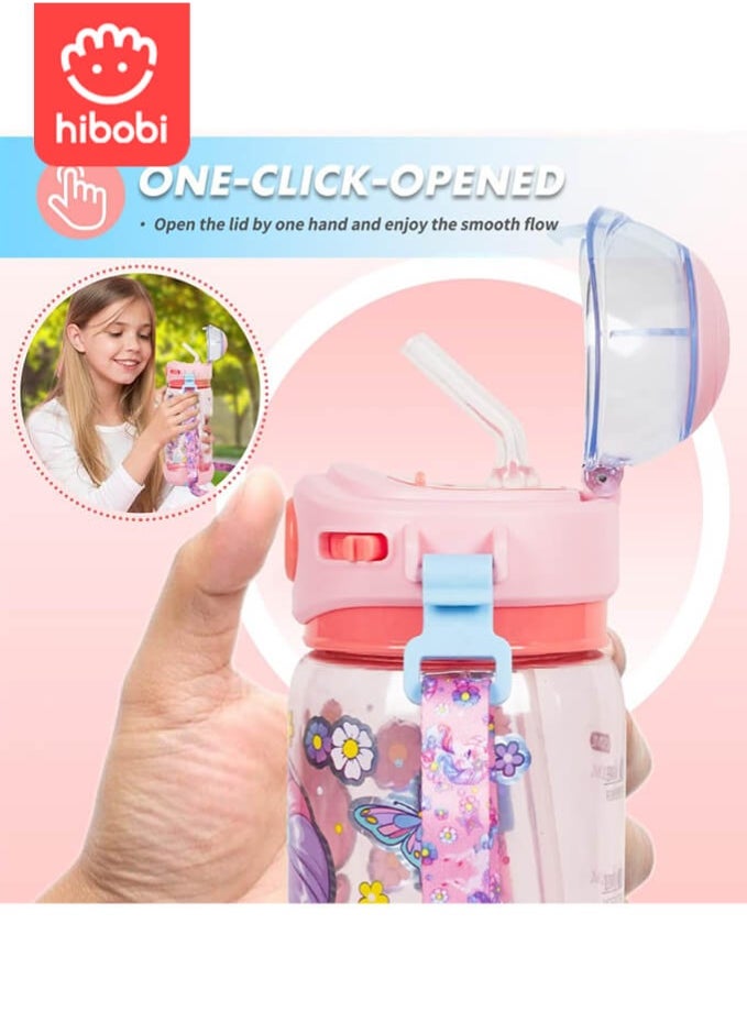 hibobi Unicorn Water Bottle,Kids Water Bottle with Straw/Lanyard for School Kids Girls Boys  - Image 5