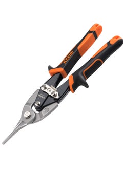KSEIBI 10 Inch Aviation Snips Straight, Professional Sheet Metal Cutter, Chrome Vanadium Steel Blade Tin Scissors, Straight Cut, Rubber Handle Cutter for Cutting and Trimming  - Image 1