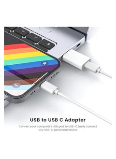 erorex USB to USB C Adapter, USB C Female to USB Male Adapter Compatible with Apple MagSafe Watch 9/8/7/SE/Ultra, for iPhone 15 14 13 12 Mini Pro Max, iPad, Galaxy Note, Pixel, CarPlay, Wall Plug  - Image 3