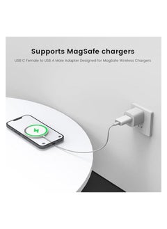 erorex USB to USB C Adapter, USB C Female to USB Male Adapter Compatible with Apple MagSafe Watch 9/8/7/SE/Ultra, for iPhone 15 14 13 12 Mini Pro Max, iPad, Galaxy Note, Pixel, CarPlay, Wall Plug  - Image 5