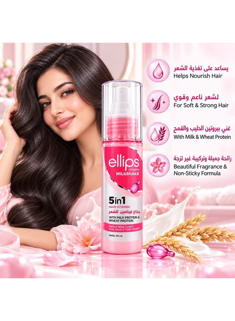 Ellips 5-in-1 Hair Vitamin Milkshake Spray with Milk Protein & Wheat Protein, 45ml - Image 2