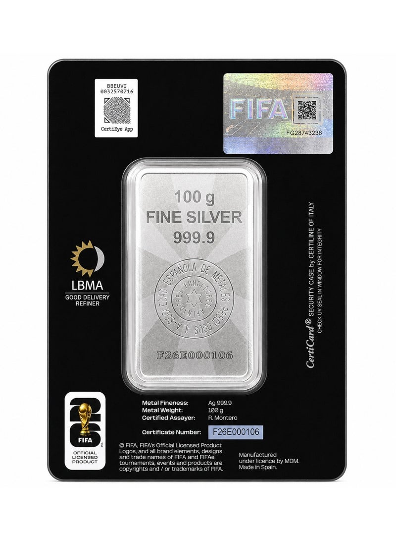 PAMP FIFA World Cup 26 100 Grams Silver Bar (With Invoice) - Image 2