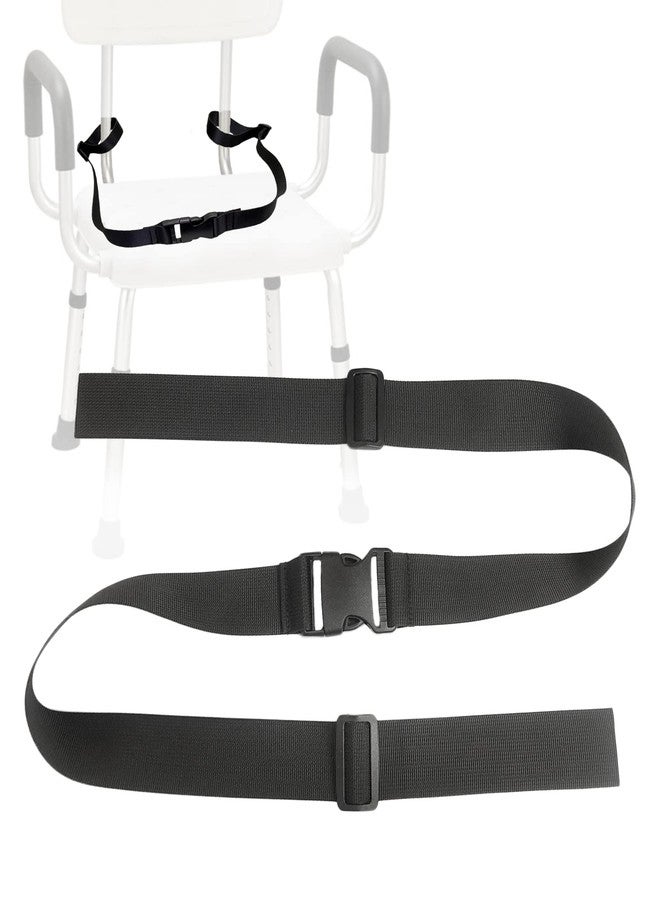 MESINURS Elderly Shower Chair Seat Anti-Slip Belt, Universal Bath Bench Buckle Strap Nursing Care Supplies for Disabled Patient Bedridden (Black) - Image 1