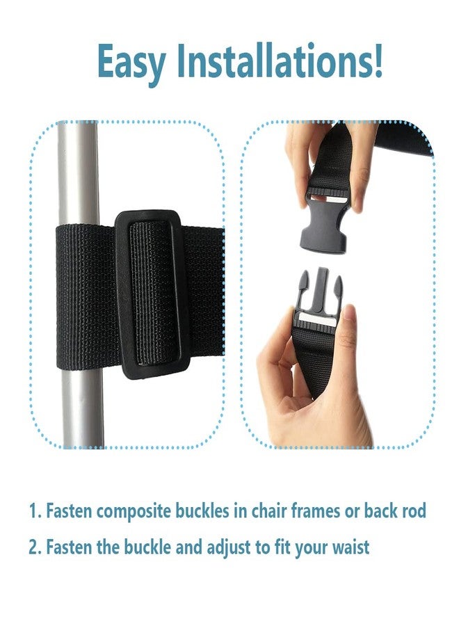 MESINURS Elderly Shower Chair Seat Anti-Slip Belt, Universal Bath Bench Buckle Strap Nursing Care Supplies for Disabled Patient Bedridden (Black) - Image 4