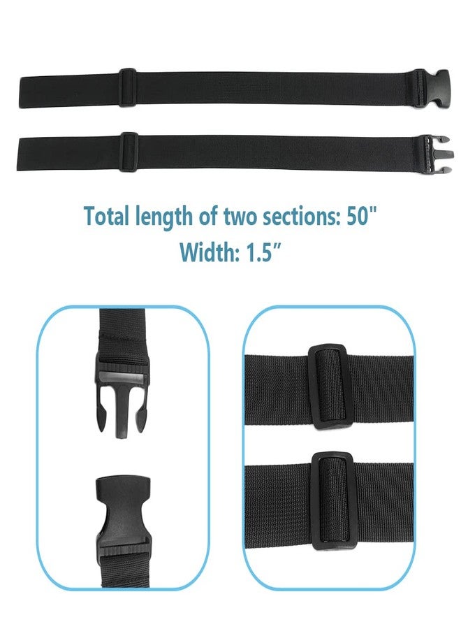 MESINURS Elderly Shower Chair Seat Anti-Slip Belt, Universal Bath Bench Buckle Strap Nursing Care Supplies for Disabled Patient Bedridden (Black) - Image 2