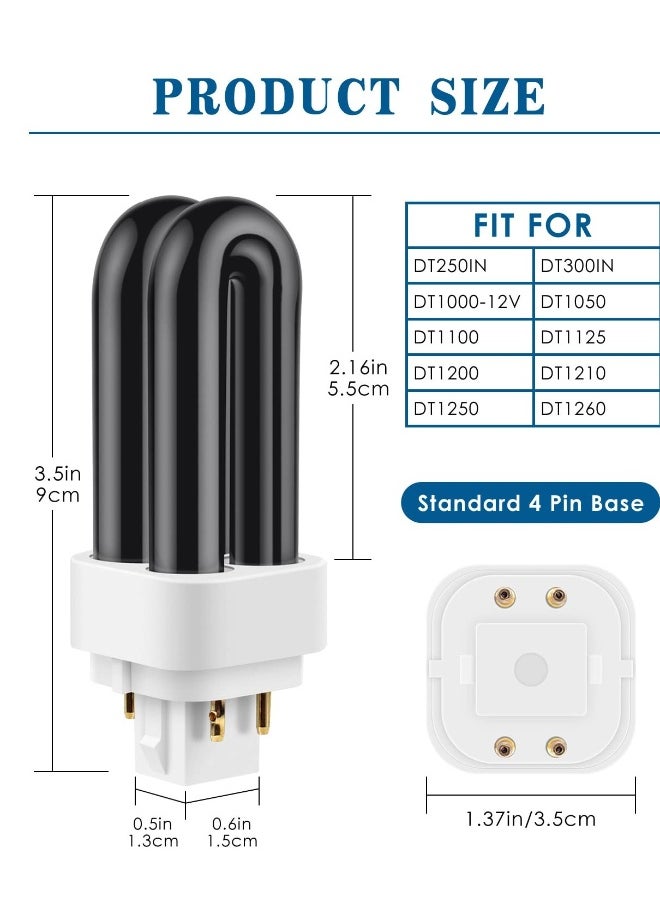 ماركة غير محددة عبوة 3 مصابيح UV بديلة 7 واط لداناتراپ DT1100، DT250IN، DT300IN، DT1250 - مصابيح CFL فوق بنفسجية متوافقة بقاعدة 4 دبابيس  - Image 4