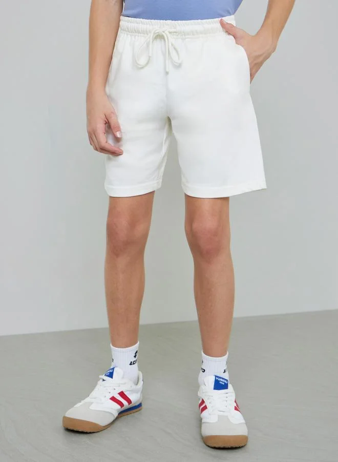 ستايلي Teens Pack Of 2 - Cotton Knitted Drawstring Shorts