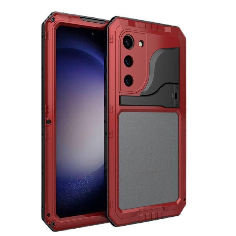 غطاء واقي | حماية من السقوط | أصفر | Metal | حامل قابل للطي | مقاوم للصدمات لـ Samsung Galaxy S22 Ultra - Image 2